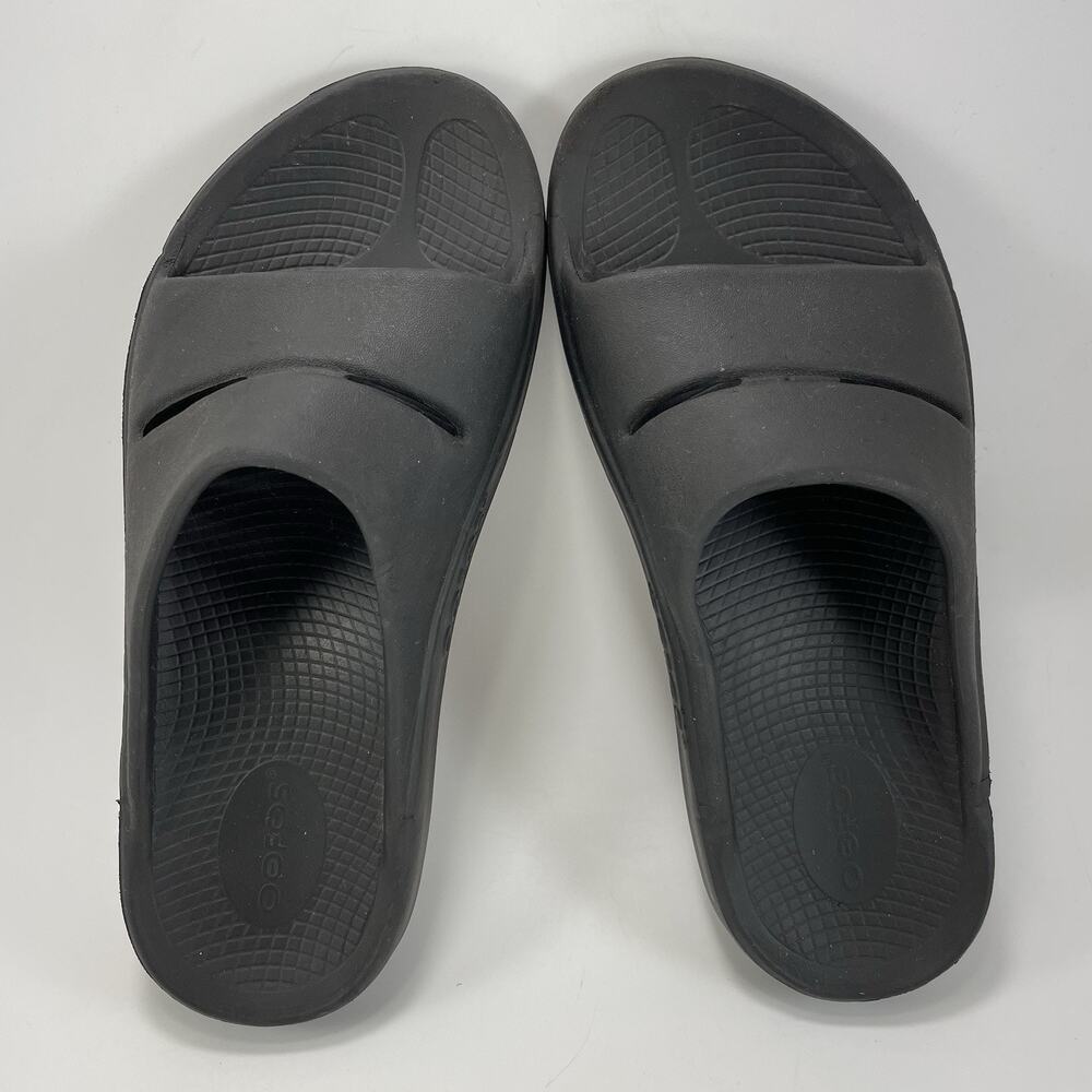 Oofos Ooahh Slide Sandals Womens Size 8 Black Comfort Recovery Mens 6 Black - Picture 5 of 9